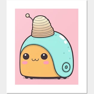 Snail Cute Kawaii Posters and Art